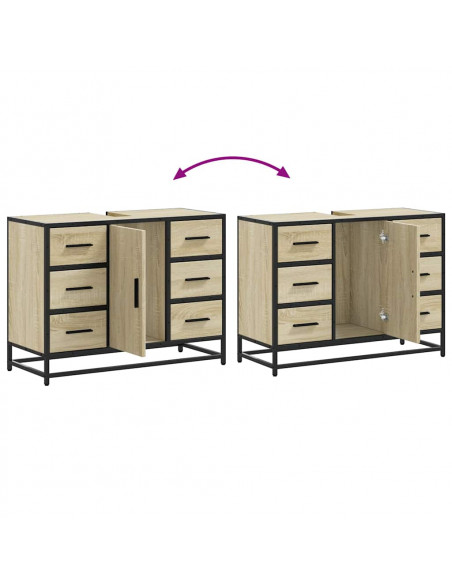Mobile Lavabo Bagno Rovere Sonoma 60x30x60 cm Legno Multistrato