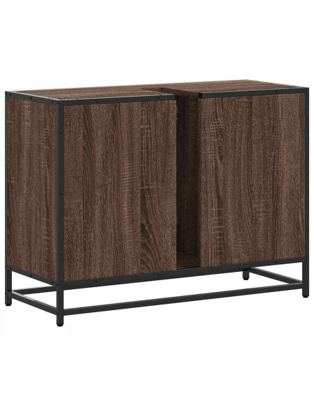 Mobile Lavabo Bagno Rovere Marrone 60x30x60cm Legno Multistrato