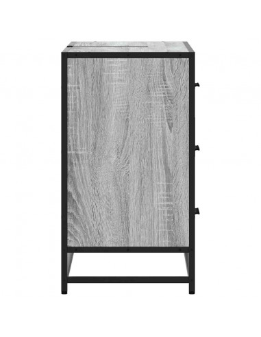 Mobile Lavabo Bagno Grigio Sonoma 60x30x60 cm Legno Multistrato