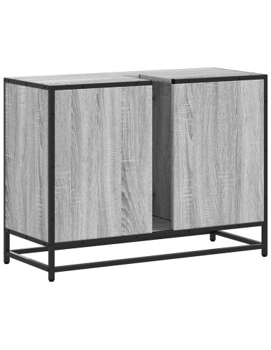 Mobile Lavabo Bagno Grigio Sonoma 60x30x60 cm Legno Multistrato