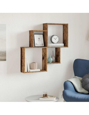Mensola da Parete Legno Vecchio 80x15x78,5 cm Legno Multistrato