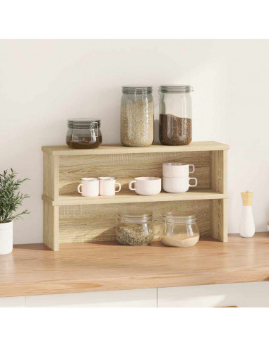 Scaffali da Cucina Impilabili 2 pz Rovere Sonoma 60x15x16 cm