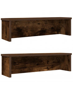 Scaffali da Cucina Impilabili 2 pz Rovere Fumo 60x15x16 cm