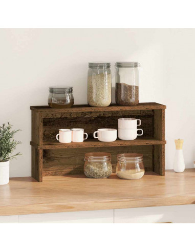 Scaffali da Cucina Impilabili 2 pz Legno Vecchio 60x15x16 cm