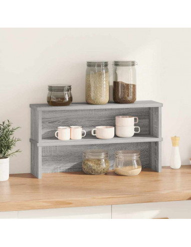 Scaffali da Cucina Impilabili 2 pz Grigio Sonoma 60x15x16 cm