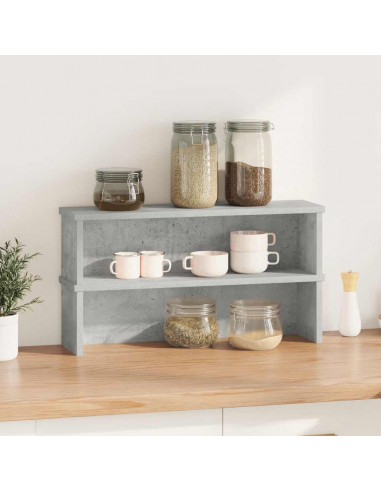 Scaffali da Cucina Impilabili 2 pz Grigio Cemento 60x15x16 cm