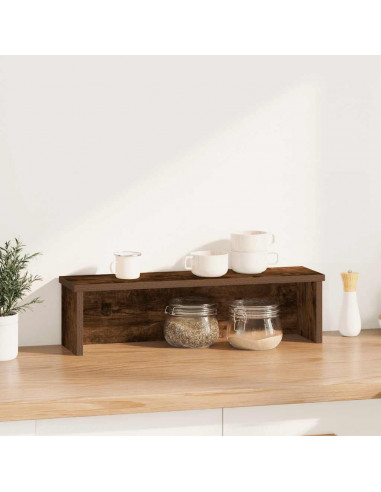 Scaffale da Cucina Impilabile Rovere Fumo 60x15x16 cm