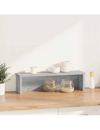 Scaffale da Cucina Impilabile Grigio Sonoma 60x15x16 cm