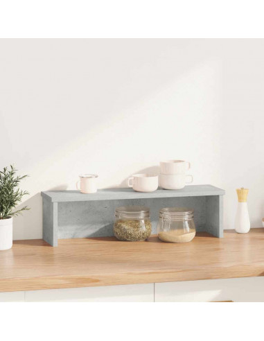 Scaffale da Cucina Impilabile Grigio Cemento 60x15x16 cm