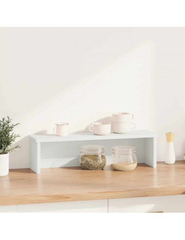 Scaffale da Cucina Impilabile Bianco 60x15x16 cm in Truciolato