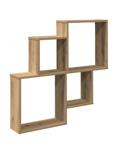 Scaffale a Parete Rovere Artigianale 80x15x78,5 cm Truciolato