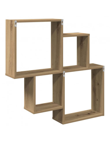 Scaffale a Parete Rovere Artigianale 80x15x78,5 cm Truciolato