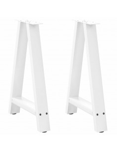 Gambe Tavolino da Caffè a A 2 pz Bianco 60x(72-73) cm Acciaio