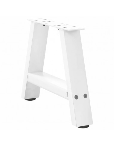 Gambe Tavolino da Caffè a A 2 pz Bianco 50x(30-31)cm in Acciaio