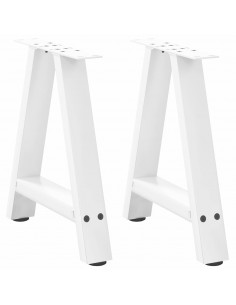 Gambe Tavolino da Caffè a A 2 pz Bianco 38x(42-43) cm Acciaio