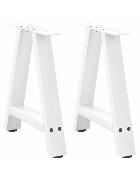 Gambe Tavolino da Caffè a A 2 pz Bianco 38x(42-43) cm Acciaio
