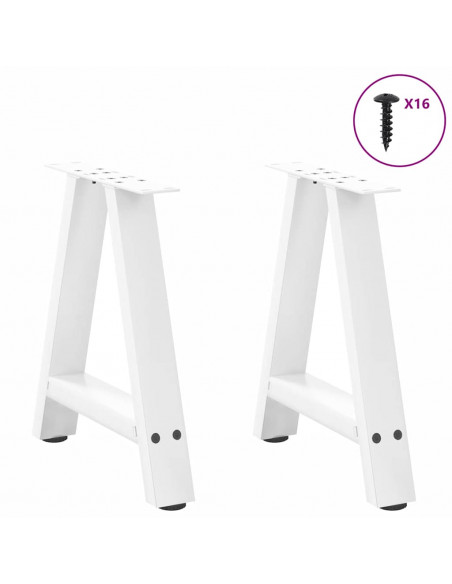 Gambe Tavolino da Caffè a A 2 pz Bianco 38x(42-43) cm Acciaio