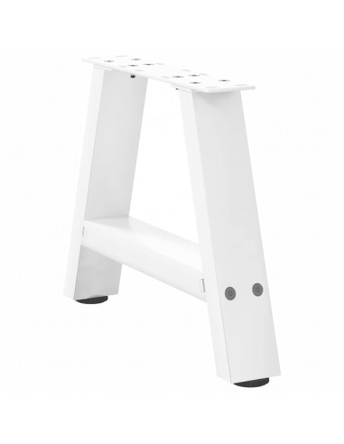 Gambe Tavolino da Caffè a A 2 pz Bianco 30x(30-31)cm in Acciaio