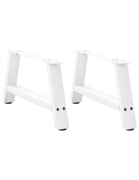 Gambe Tavolino da Caffè a A 2 pz Bianco 60x(30-31) cm Acciaio