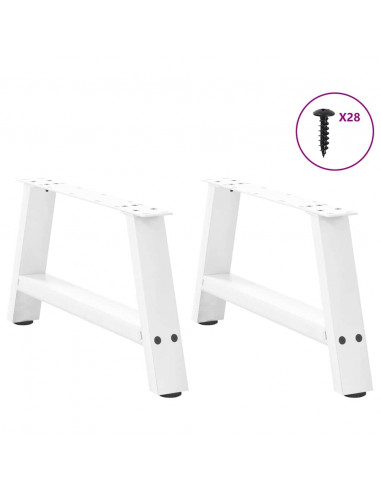 Gambe Tavolino da Caffè a A 2 pz Bianco 60x(30-31) cm Acciaio