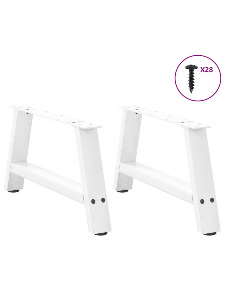Gambe Tavolino da Caffè a A 2 pz Bianco 60x(30-31) cm Acciaio
