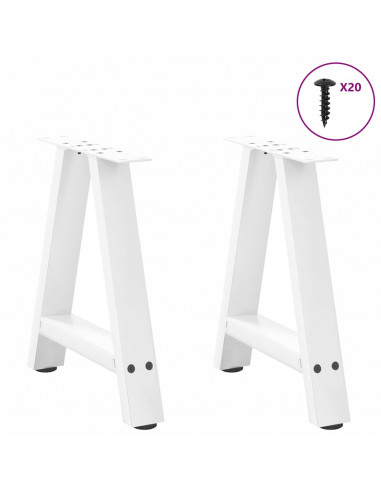 Gambe Tavolino da Caffè a A 2 pz Bianco 50x(42-43) cm Acciaio