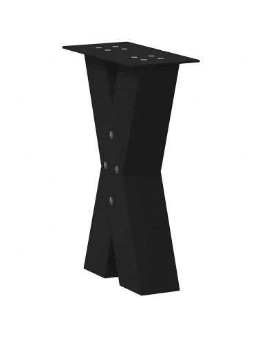 Gambe Tavolino Caffè a X 2 pz Nero 38x(42-43)cm Acciaio