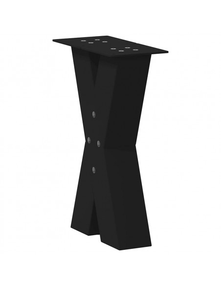 Gambe Tavolino Caffè a X 2 pz Nero 38x(42-43)cm Acciaio