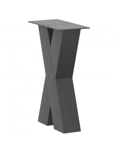 Gambe Tavolino Caffè a X 2 pz Antracite 38x(42-43) cm Acciaio