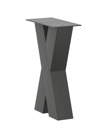 Gambe Tavolino Caffè a X 2 pz Antracite 38x(42-43) cm Acciaio