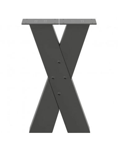 Gambe Tavolino Caffè a X 2 pz Antracite 38x(42-43) cm Acciaio