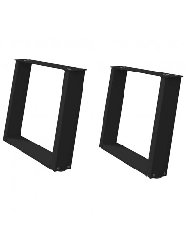 Gambe Tavolino Caffè a U 2 pz Nero 70x(42-43)cm Acciaio