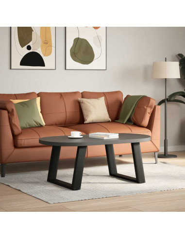 Gambe Tavolino Caffè a U 2 pz Nero 70x(42-43)cm Acciaio