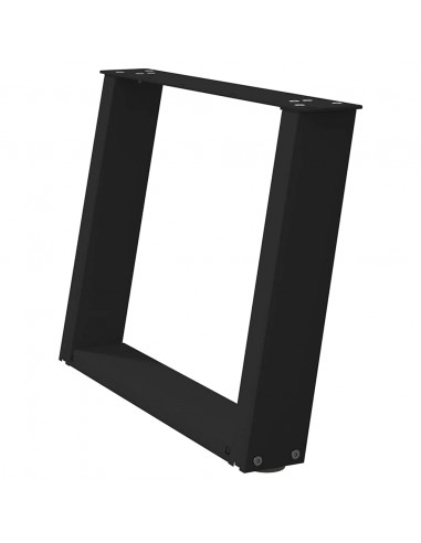 Gambe Tavolino Caffè a U 2 pz Nero 70x(42-43)cm Acciaio