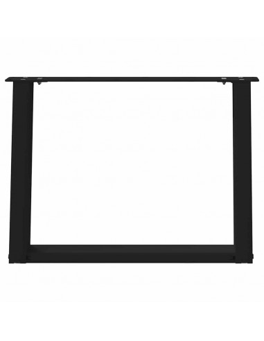 Gambe Tavolino Caffè a U 2 pz Nero 70x(42-43)cm Acciaio