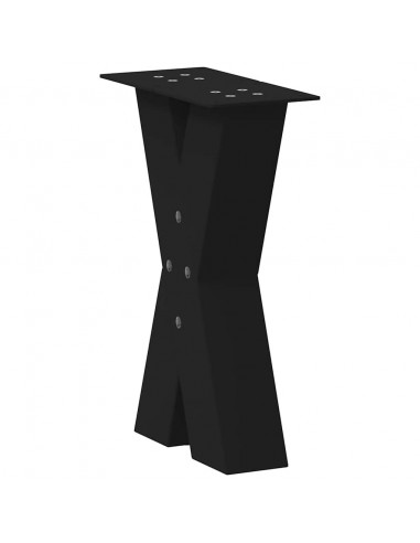 Gambe Tavolino Caffè a X 2 pz Nero 28x(42-43) cm Acciaio