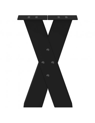 Gambe Tavolino Caffè a X 2 pz Nero 28x(42-43) cm Acciaio