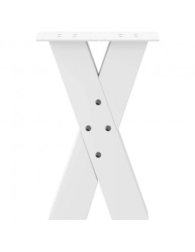Gambe Tavolino Caffè a X 2 pz Bianco 38x(42-43) cm Acciaio
