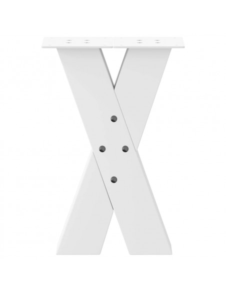 Gambe Tavolino Caffè a X 2 pz Bianco 38x(42-43) cm Acciaio