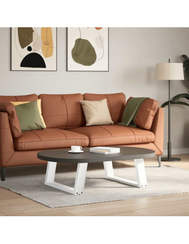 Gambe Tavolino da Caffè a U 2 pz Bianco 60x(30-31)cm in Acciaio