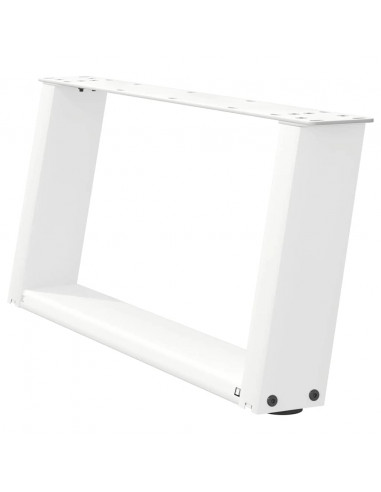 Gambe Tavolino da Caffè a U 2 pz Bianco 60x(30-31)cm in Acciaio