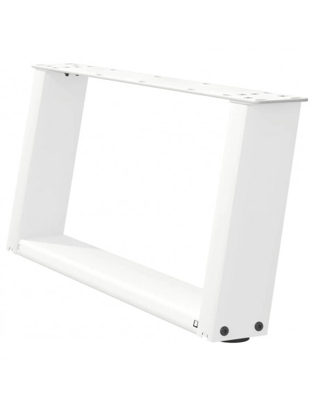 Gambe Tavolino da Caffè a U 2 pz Bianco 60x(30-31)cm in Acciaio