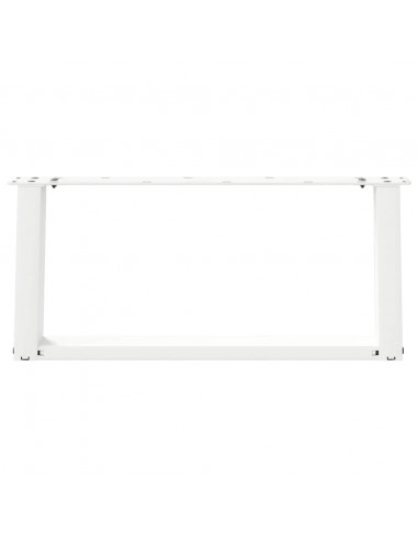 Gambe Tavolino da Caffè a U 2 pz Bianco 60x(30-31)cm in Acciaio