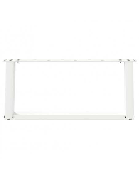 Gambe Tavolino da Caffè a U 2 pz Bianco 60x(30-31)cm in Acciaio