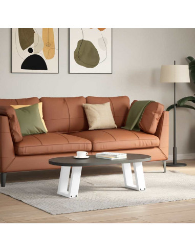 Gambe Tavolino da Caffè a U 2 pz Bianco 30x(30-31)cm in Acciaio