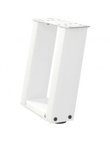 Gambe Tavolino da Caffè a U 2 pz Bianco 30x(30-31)cm in Acciaio