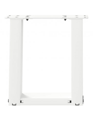 Gambe Tavolino da Caffè a U 2 pz Bianco 30x(30-31)cm in Acciaio