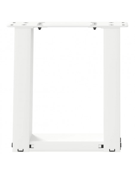 Gambe Tavolino da Caffè a U 2 pz Bianco 30x(30-31)cm in Acciaio