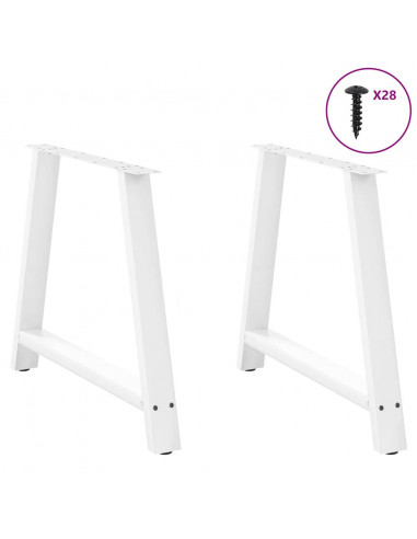 Gambe Tavolino da Caffè a A 2pz Bianco 90x(72-73) cm Acciaio