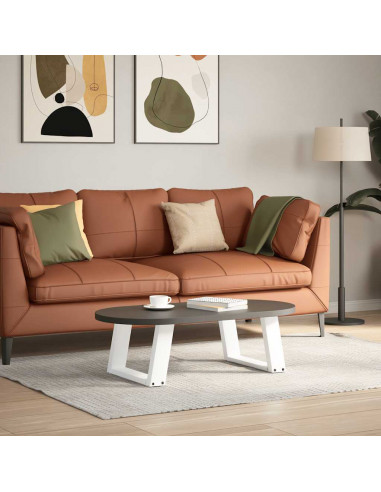 Gambe Tavolino da Caffè a U 2 pz Bianco 40x(30-31)cm in Acciaio